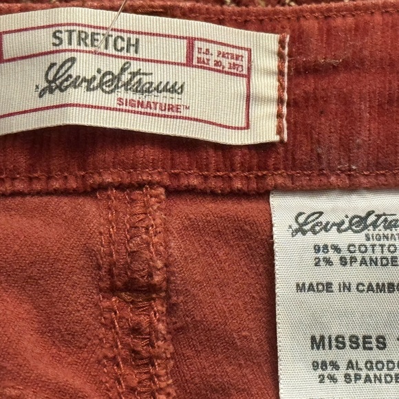VINTAGE Levi Strauss Rust Corduroy Flare Pants - Misses Size 12 - Picture 6 of 7